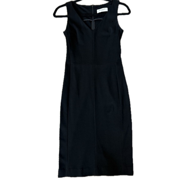 👗🏢 MM LAFLEUR Rachel Black Ponte Sheath Dress | Day to Night Versatile Sz 0 - Picture 1 of 7